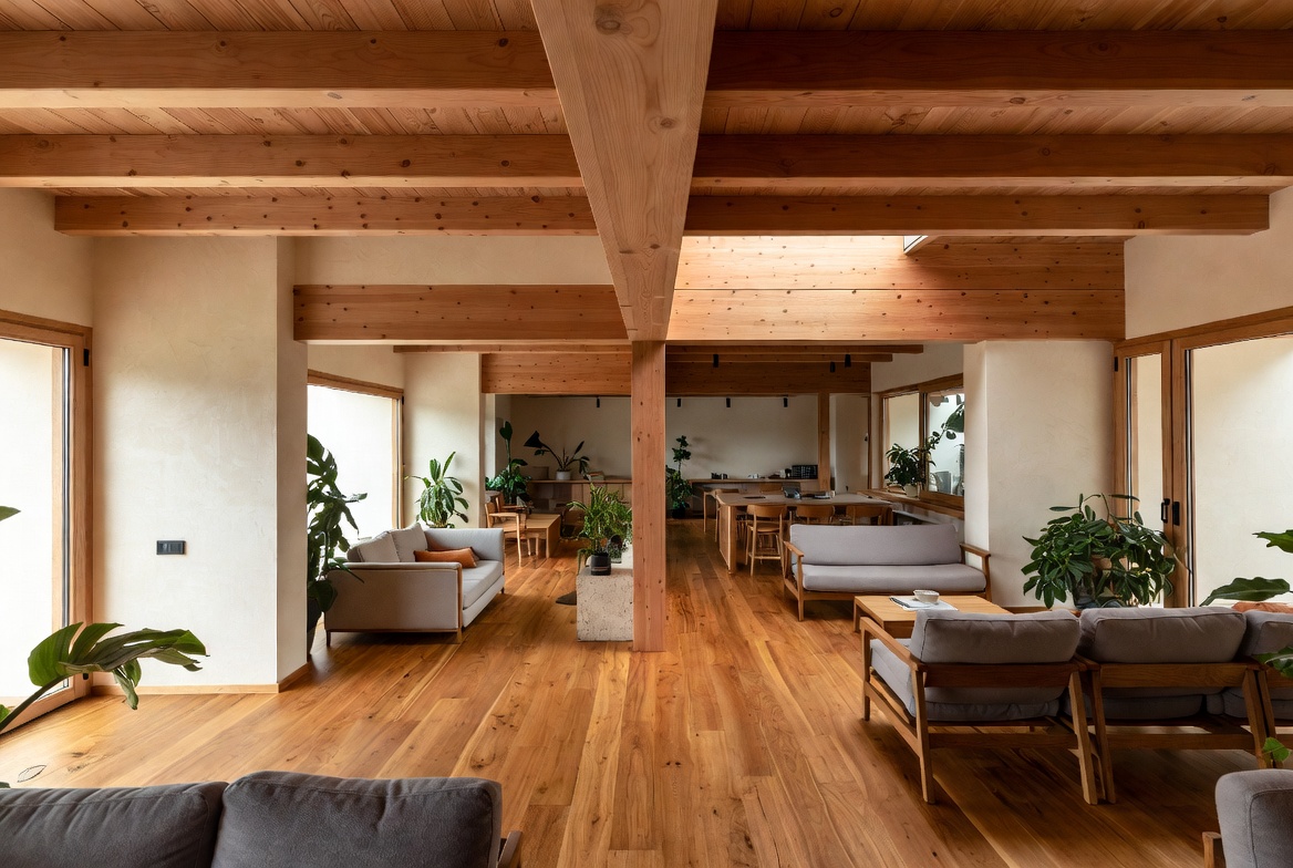 Interior saludable con materiales naturales